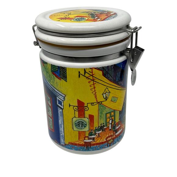 Vintage Starbucks Van Gogh Café Terrace Night Ceramic Coffee Canister 8” - Picture 1 of 6